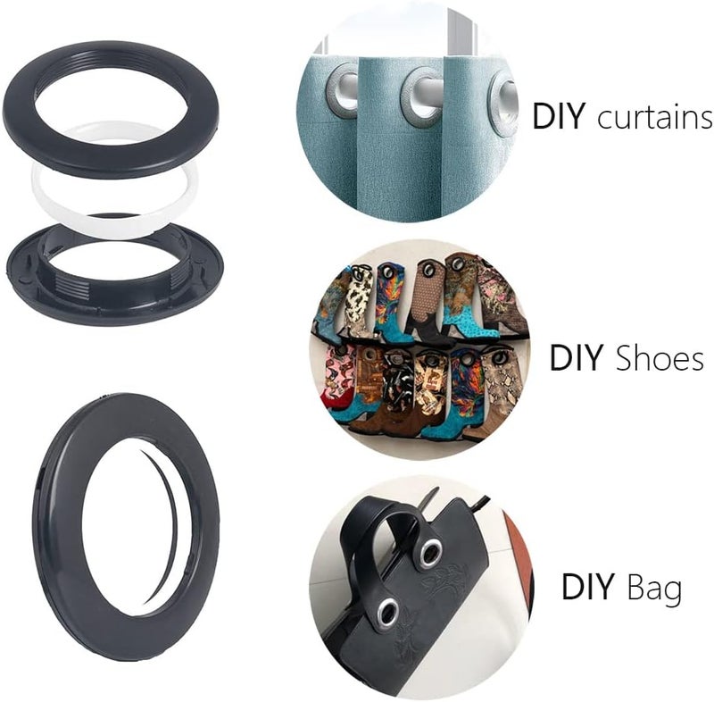 Kuasting 42 Pack Curtain Grommets Inner Diameter 1-9/16"(40mm) Plastic Curtain Eyelet Rings Nanoscale Low Noise Large Grommet Kit for Fabric (Bright) - Image 5